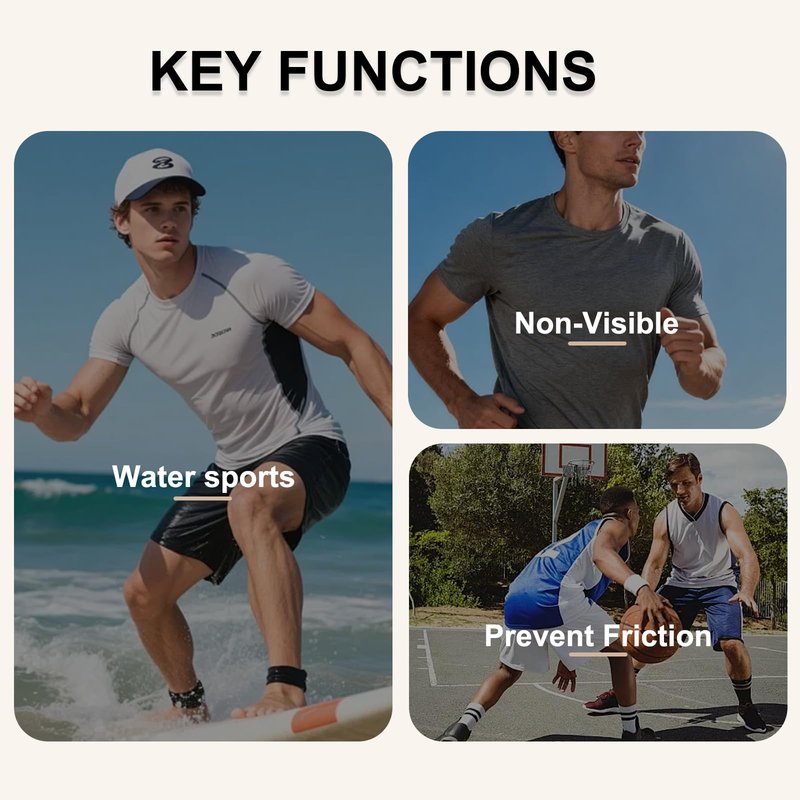 ANAMPION Nipple Covers for Men，80Pcs (40 Pairs) Mens Nipple Cover Hider for Running, Marathon, Gym, Surfing.Central Non-Adhesive, Anti-Chafing, Hypoallergenic, No Show Anti-Chafe Nipple Tape.