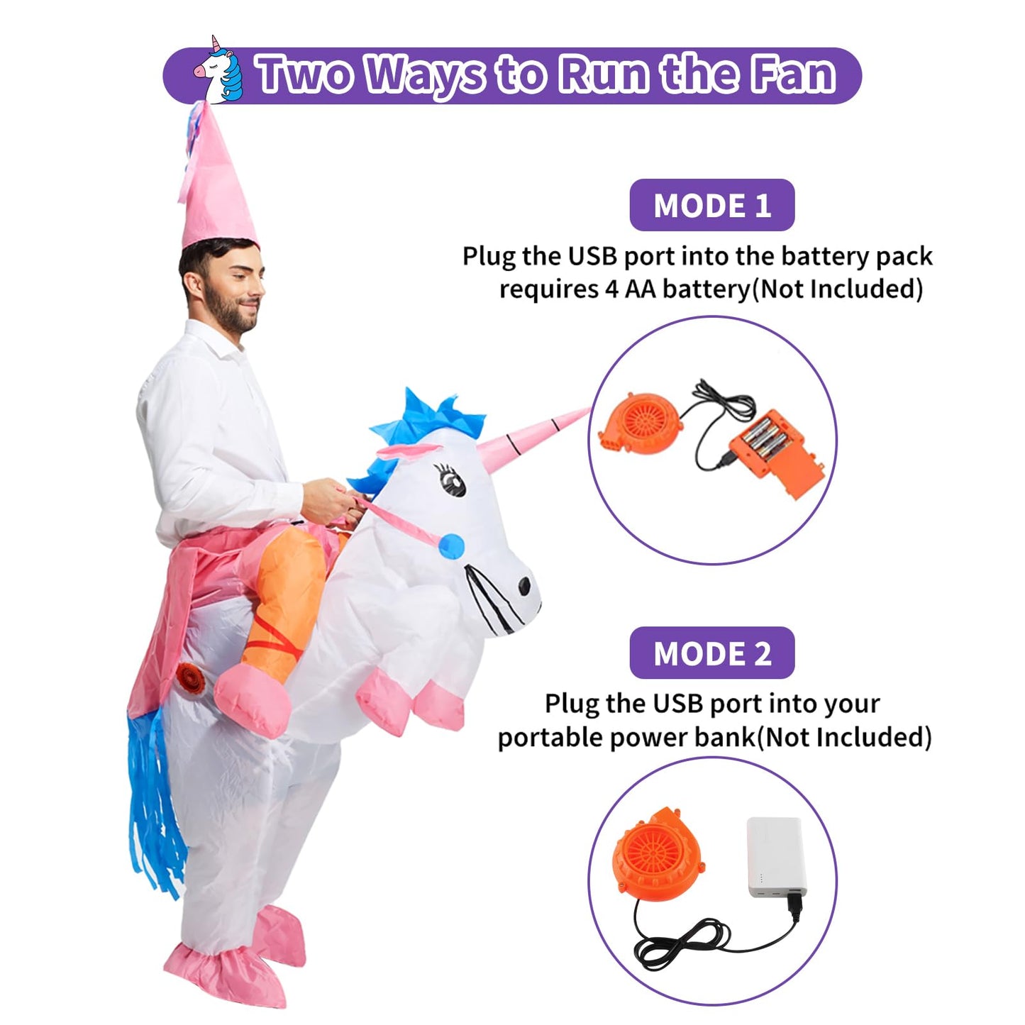 TOLOCO Inflatable Costume for Adults Unicorn Costume Blow up Costume Adult Halloween Costumes for Men