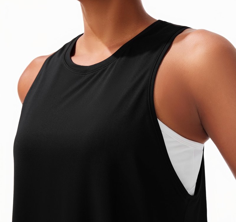 JOYSPELS Workout Tank Tops for Women,UPF 50+ Quick Dry Ice Silk Athletic Running Shirts, Loose Fit Sleeveless Gym Tops, Black