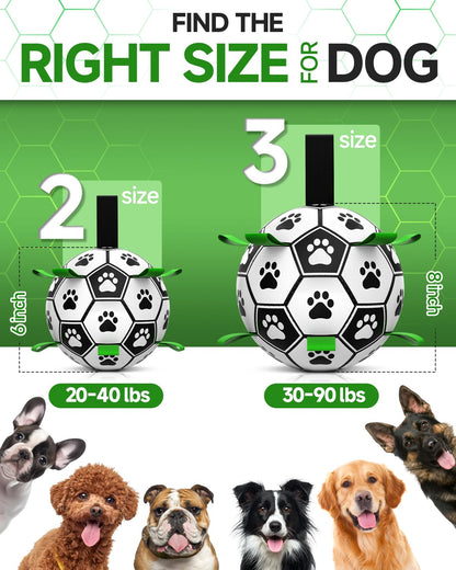 HETOO Interactive Dog Football Toys with Grab Tabs, Durable Dog Water Balls for Small Medium Breed, Indoor & Outdoor (6 Inch)