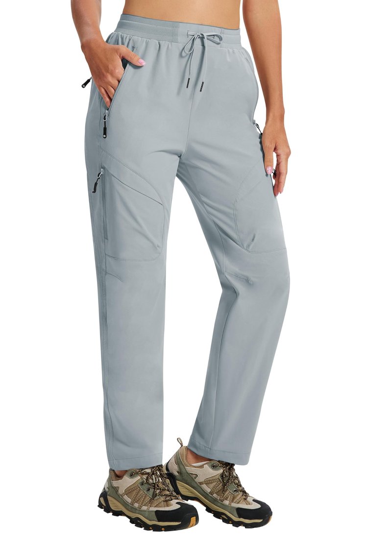 AIRIKE Women's Cargo Pants Lightweight Hiking Joggers Casual Travel Sweatpants Quick Dry Outdoor Pant Gray M