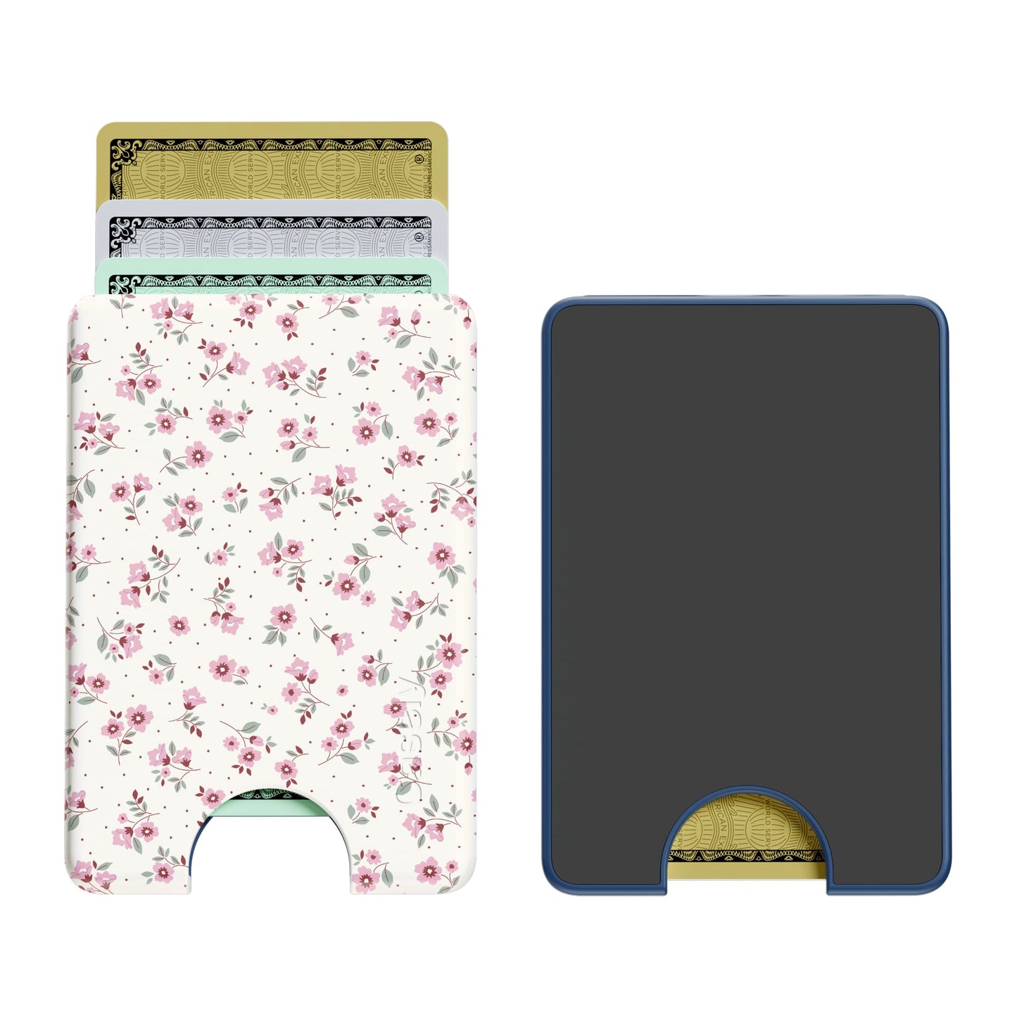 Casely MagWallet | Starfish Wishes | Coral Pink Shimmer | Slim Wallet Card Holder | Compatible with MagSafe | Soft-Touch Hard Silicone | Holds Up to 3 Cards