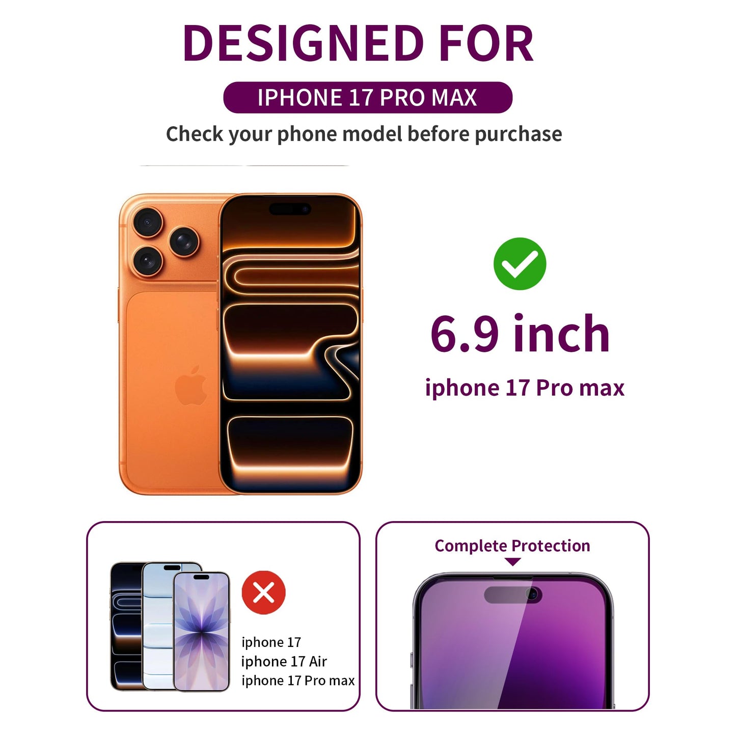 2 Pack Privacy Screen Protector for iPhone 16 Pro Max Tempered Glass 6.9inch Private Saver Anti-Spy Eye Protection Anti-Scratch Full Coverage