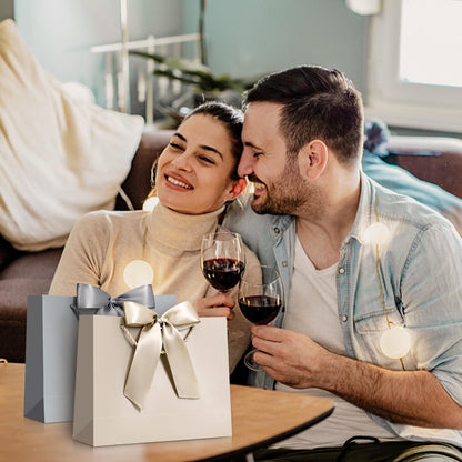 JMANNI Gift Bag, 1PCS Gift Bags Large with Ribbon and 1 Greeting Cards 2 Tissue Paper, Portable Paper Gift Bag with Handles, Birthday Gift Bags,Present Bags for Wedding Party Mothers Day