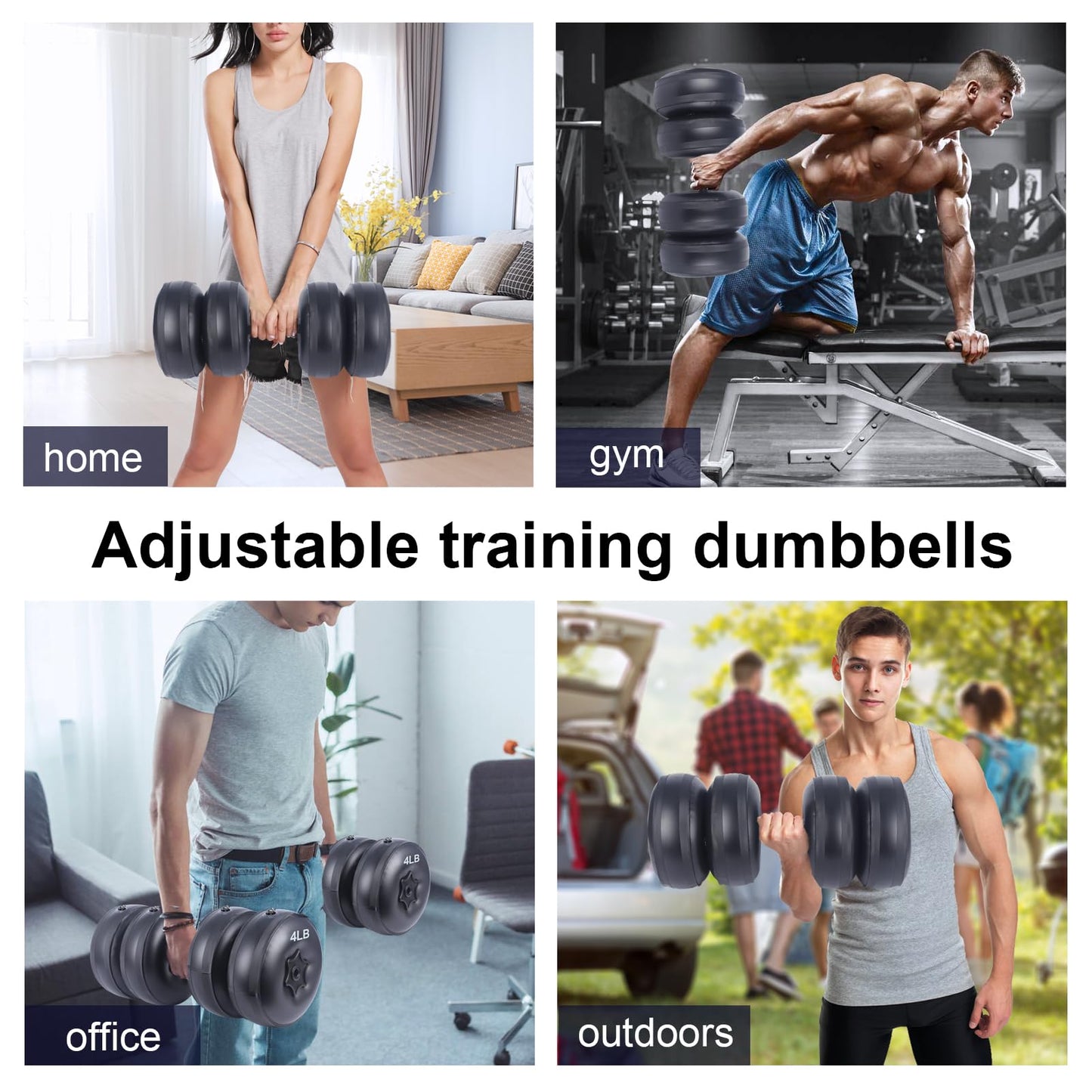 Water Filled Dumbbells Set - Water Filled Weights - Portable Travel Weights - Weights Adjustable Dumbbells - Portable Fitness Equipment - Strength Training - Fitness and Shaping