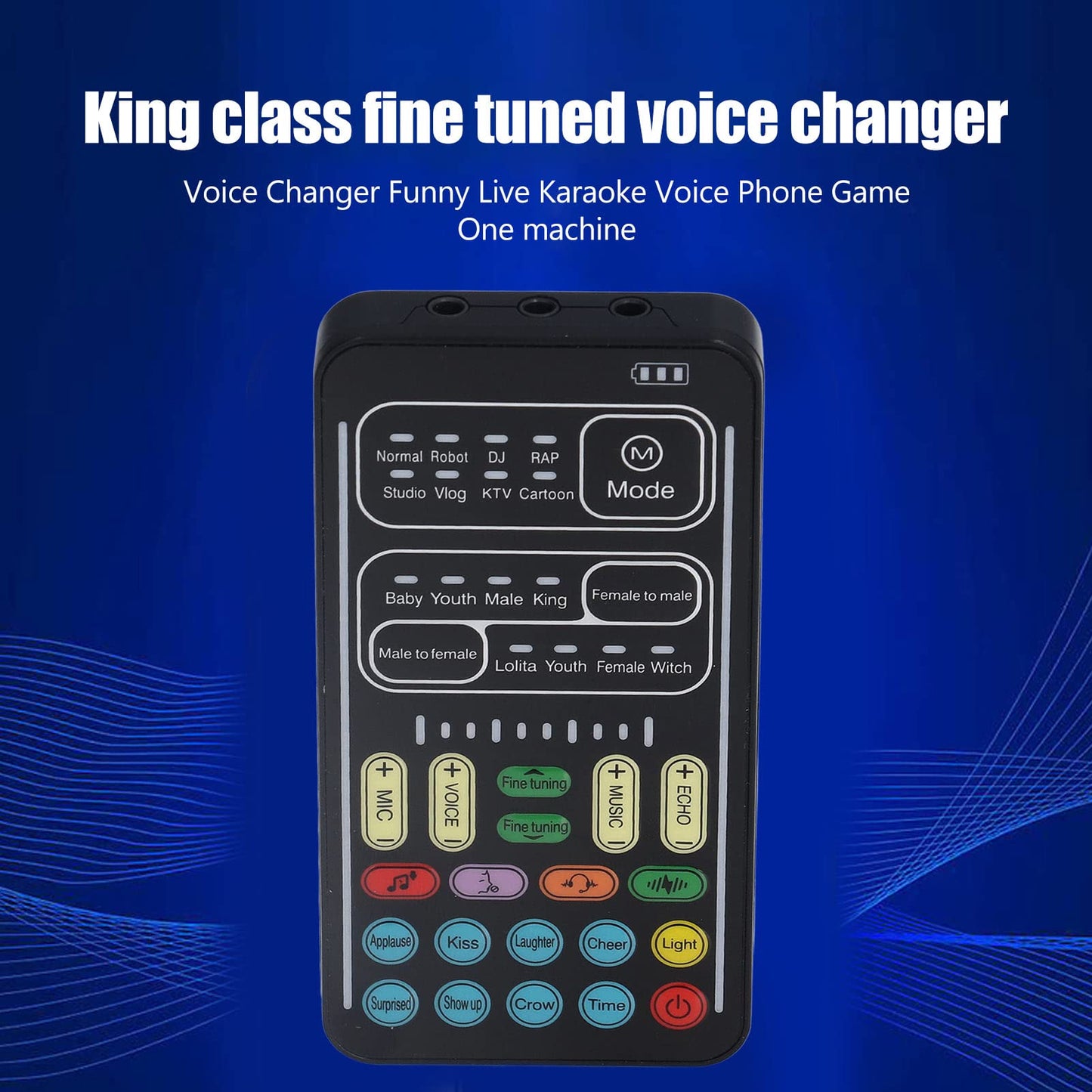 I9 Voice Changer Set, Mini Live Broadcast Voice Disguiser, Portable Sound Board Voice Changer, 8 Different Sounds/Sound Effects, for iOS, for Android (English Version)