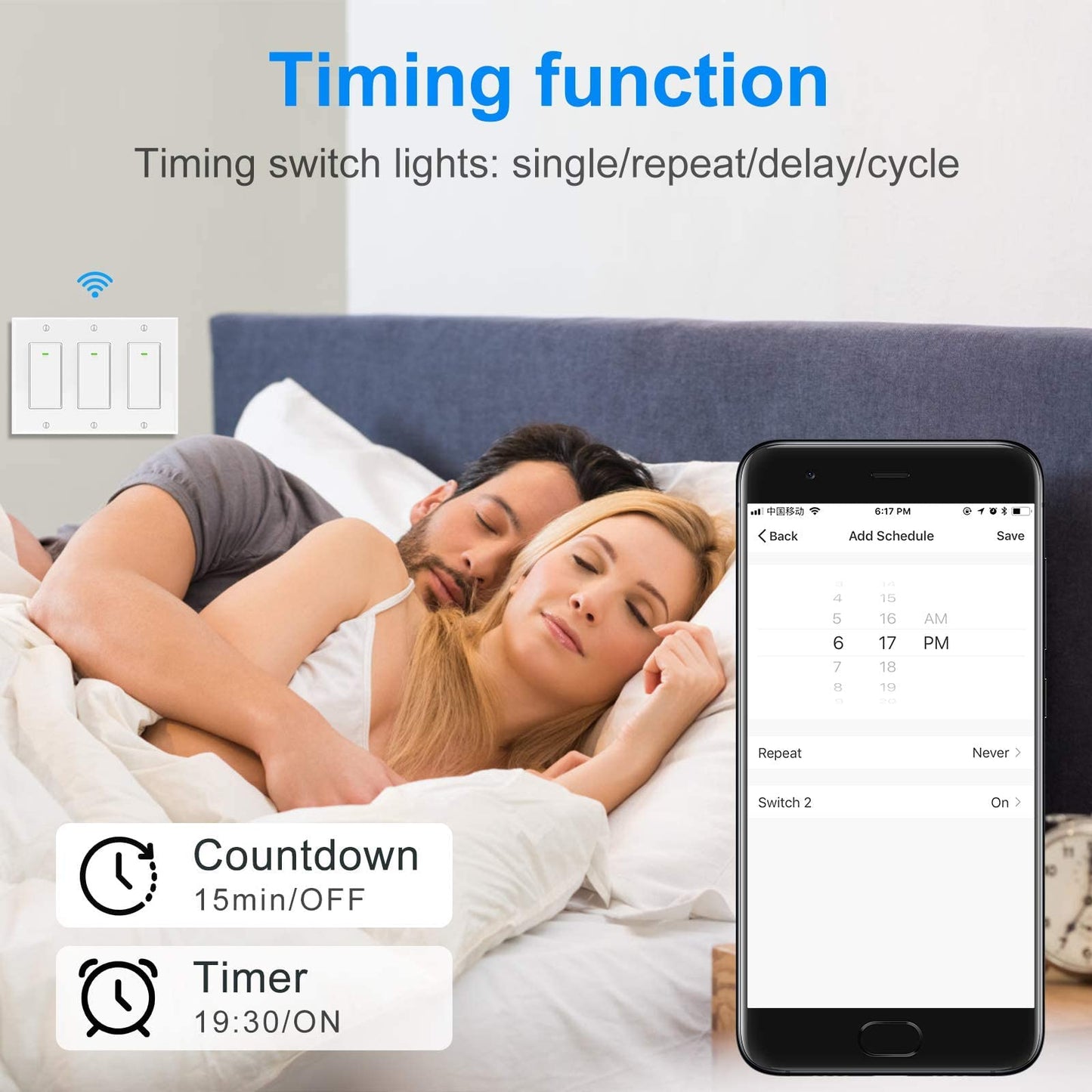 Milfra Smart Dimmer Switch 3Gang Digital Display Single-Pole 3Way Dimmer Smart Switch， 2024 New Model，Works with Siri, Alexa and Google Home，Voice and Remote Control，Neutral Wire Required