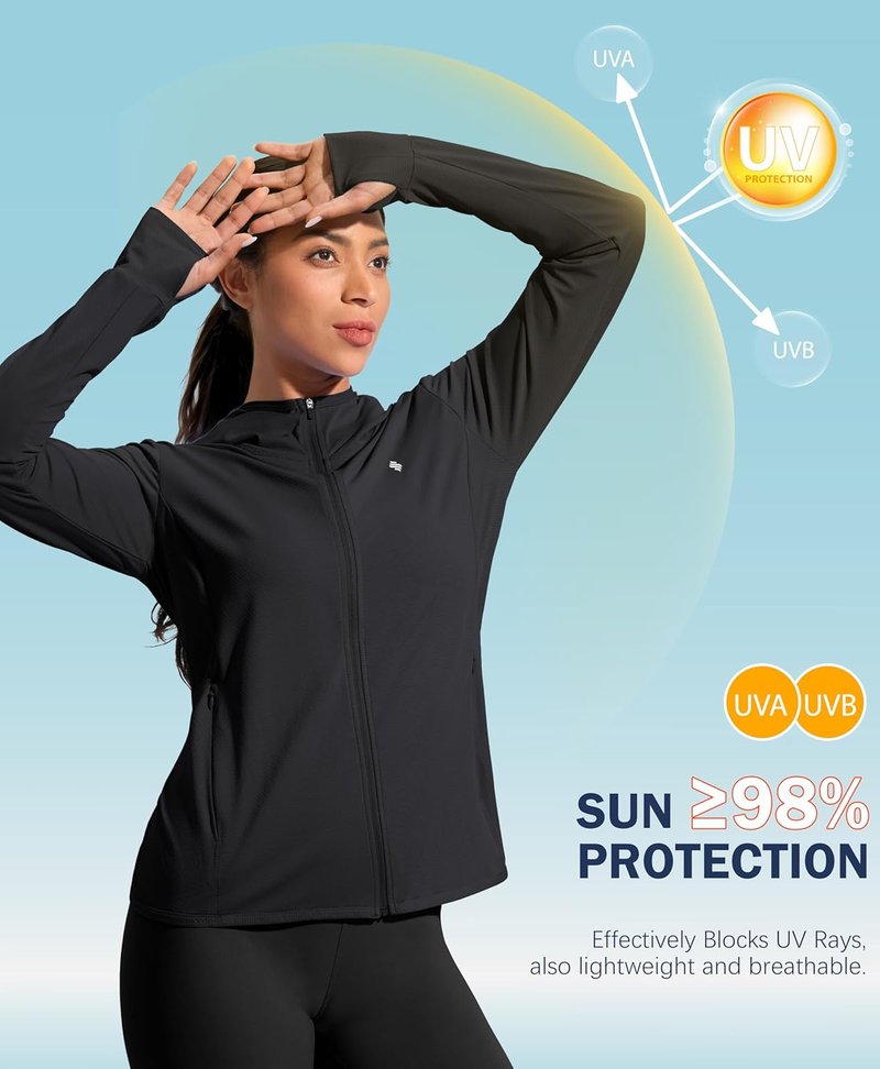 Soothfeel Women's UPF 50+ Sun Protection Hoodie - Lightweight Long Sleeve Jacket for Hiking | Outdoor Pocket Design