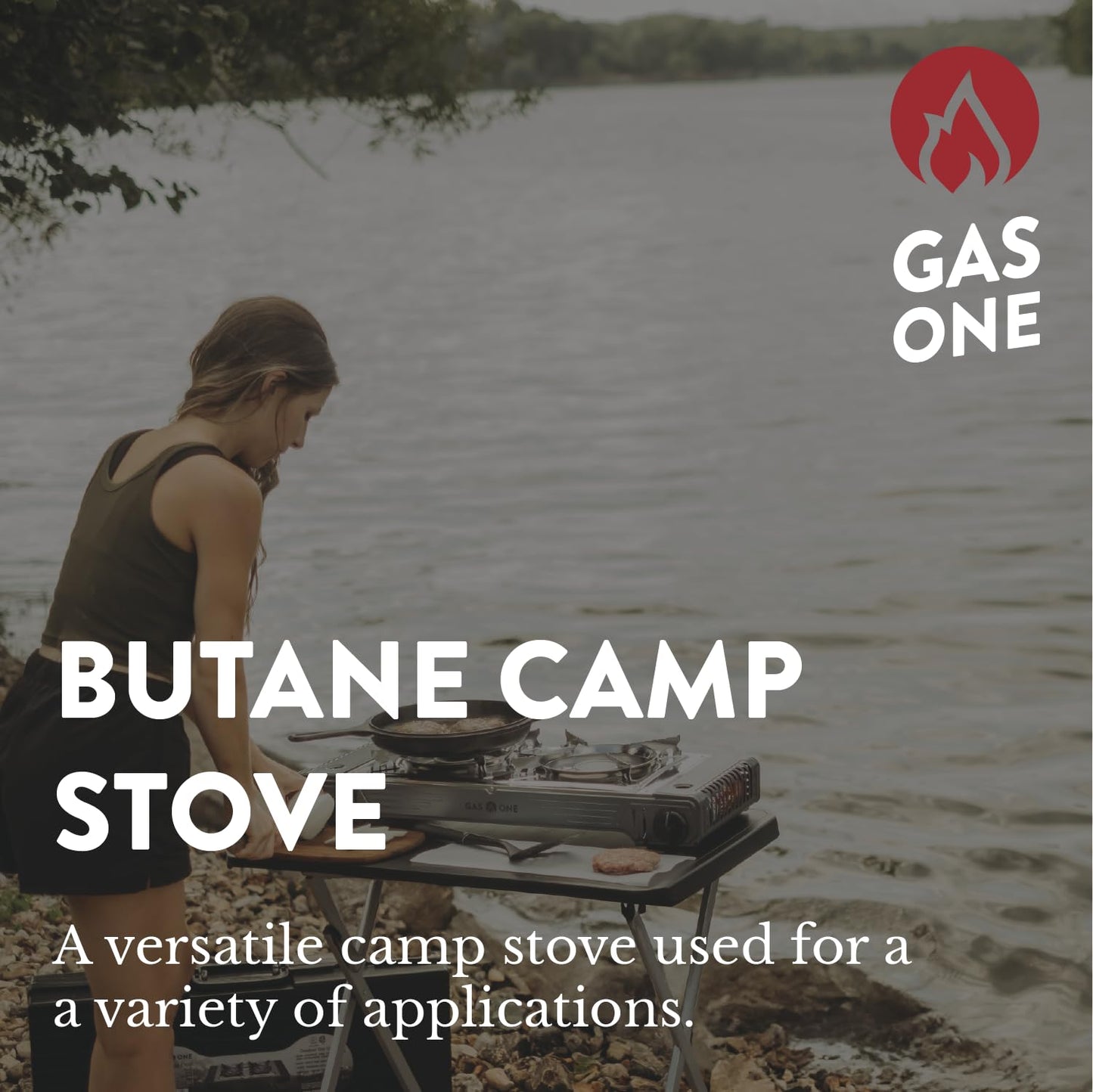 GasOne 2-Burner Portable Camp Stove - High Output 15,300 BTU - With Durable Carrying Case, Automatic Ignition, Safety Features, Perfect for Camping, Hiking, Tailgating, and Emergency Preparedness