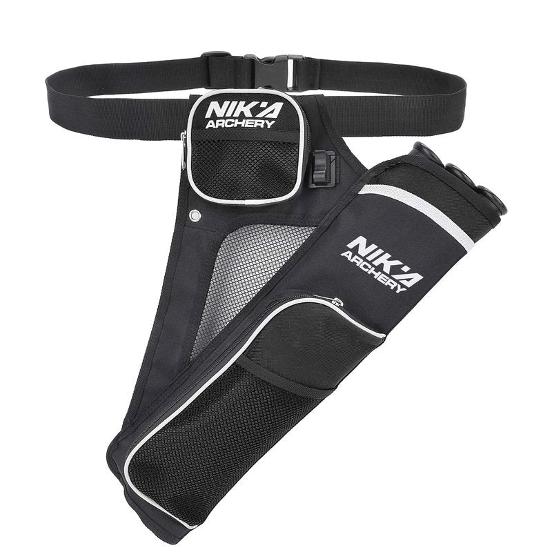 SHENG-RUI Archery Arrow Quiver Holder, L/R 3-Tubes Hip Quiver Arrow Bag with Adjustable Belt for Youth & Adults Arrows Hunting Target Practicing