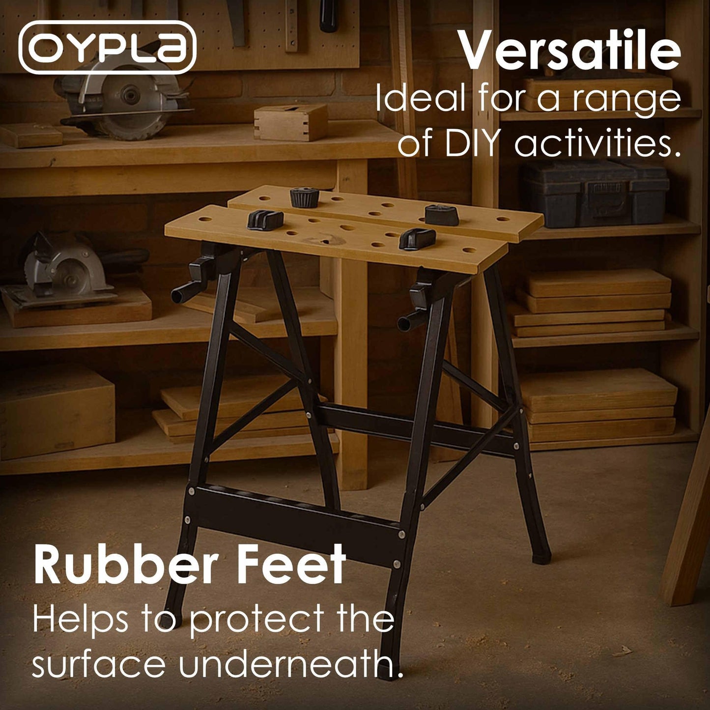 Oypla Folding Foldable Trestle Work Bench Workbench Portable 100kg