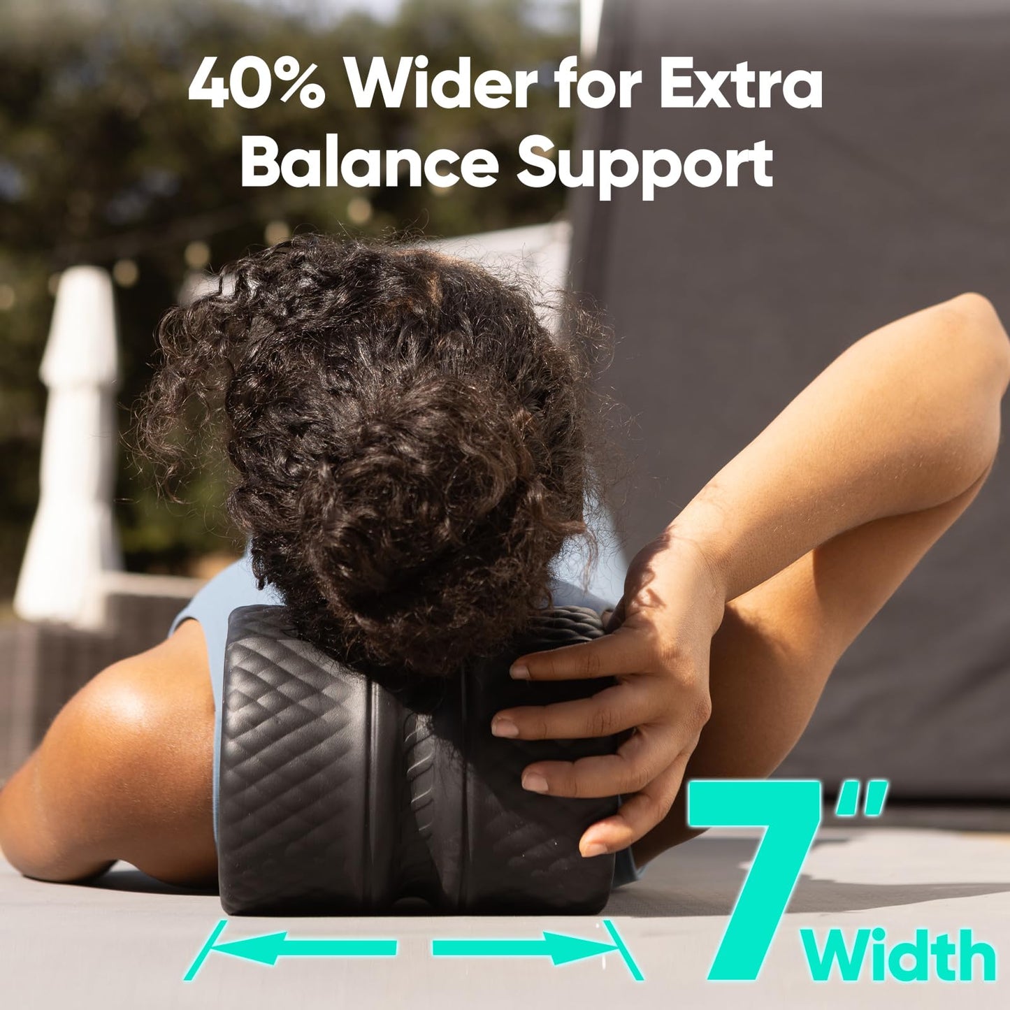 FitBeast Back Roller - Deep Tissue Massage Wheel, Yoga Wheel & Back Stretcher for Pain Relief (6'', Blue)