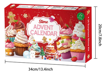 Slime Advent Calendar 2025, Christmas Countdown Calendars 24 Days of Surprises with Different Texture Fluffy Slime Kit Funny Gifts Toy for Toddler Kids Teens Girls 4 5 6 7 8 9 10 11 12 Year Old