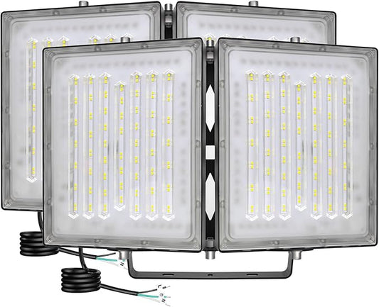 STASUN 2 Pack 400W LED Flood Lights, Mini Series Exterior Floodlights, 40000LM 6000K Daylight White IP66 Waterproof, Muti Angle Outdoor Security Lighting for Backyard, Stadium, Parking Lot, Court