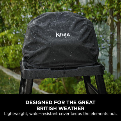 Ninja Woodfire XL Grill Cover, Anti-Fade Weather Resistant BBQ Cover with Drawstring, Official Accessory, Compatible with Ninja Woodfire XL BBQ Grill OG850 / OG901, Black, XSKOGXLCVREU