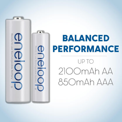 Eneloop Panasonic BK-3MCCA4BA AA 2100 Cycle Ni-MH Pre-Charged Rechargeable Batteries, 4-Battery Pack