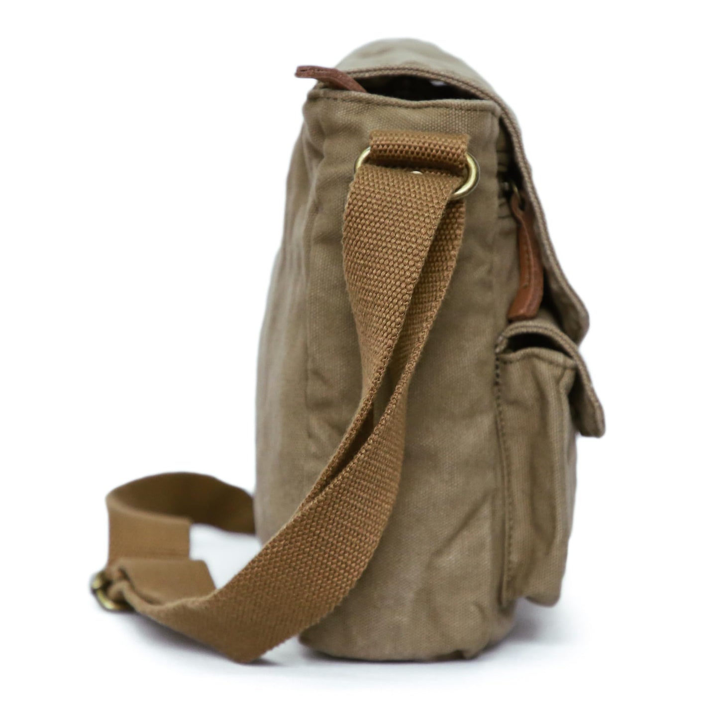 GOOTIUM Vintage Canvas Messenger Bag Men’s Crossbody Bag, Army Green