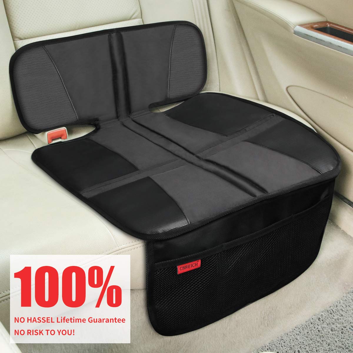 Car Seat Protector - Children Seat Protection Mat - Car Seat Protector for Baby Child Car Seats - Auto Seat Cover Mat for Under Carseat with Thickest Padding to Protect Leather & Fabric Upholstery