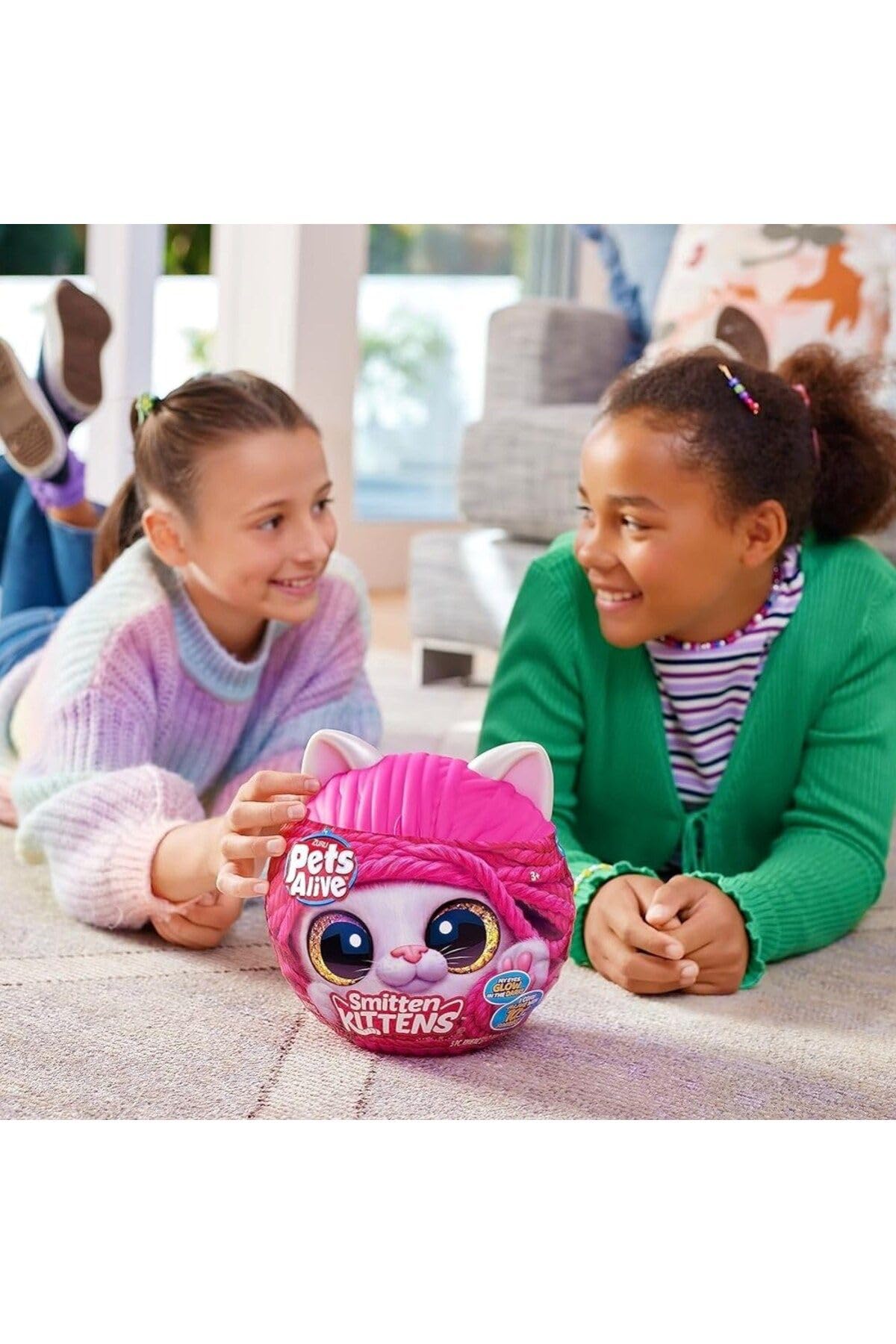 Pets Alive Smitten Kittens Ginger, Surprise Kitten Plush, Ultra Soft Plushies, Interactive Toy Pets, Electronic Pet Kitten, Ages 3+ (Ginger)