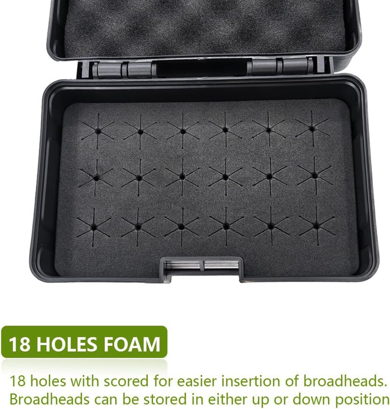 Broadhead Box Storage Case | Outdoor Arrow Tips Organizer for Compound Bow & Crossbow - Holds 18 Broadheads