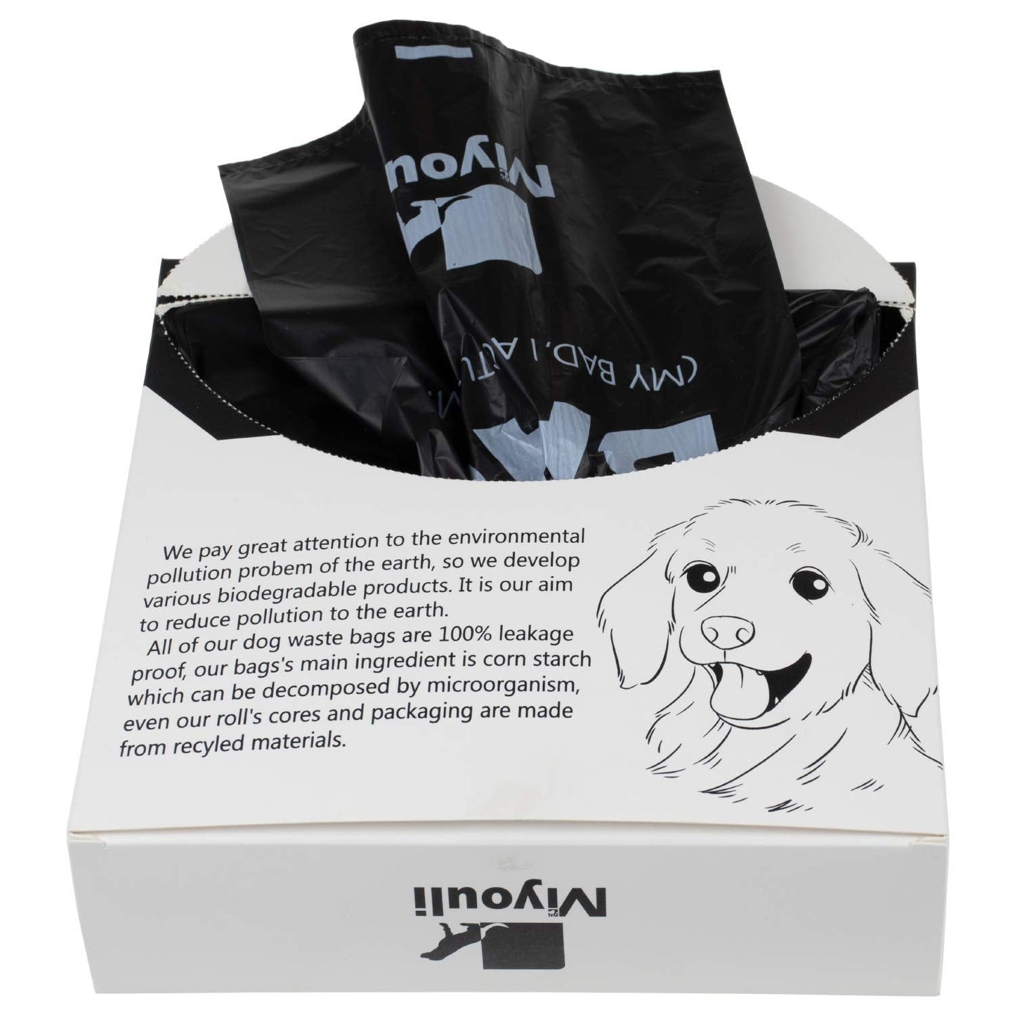 300 Counts Extra Thick Black Biodegradable Pet Poop Waste Bags With Handles for Dogs, Ocean Wind-Scented
