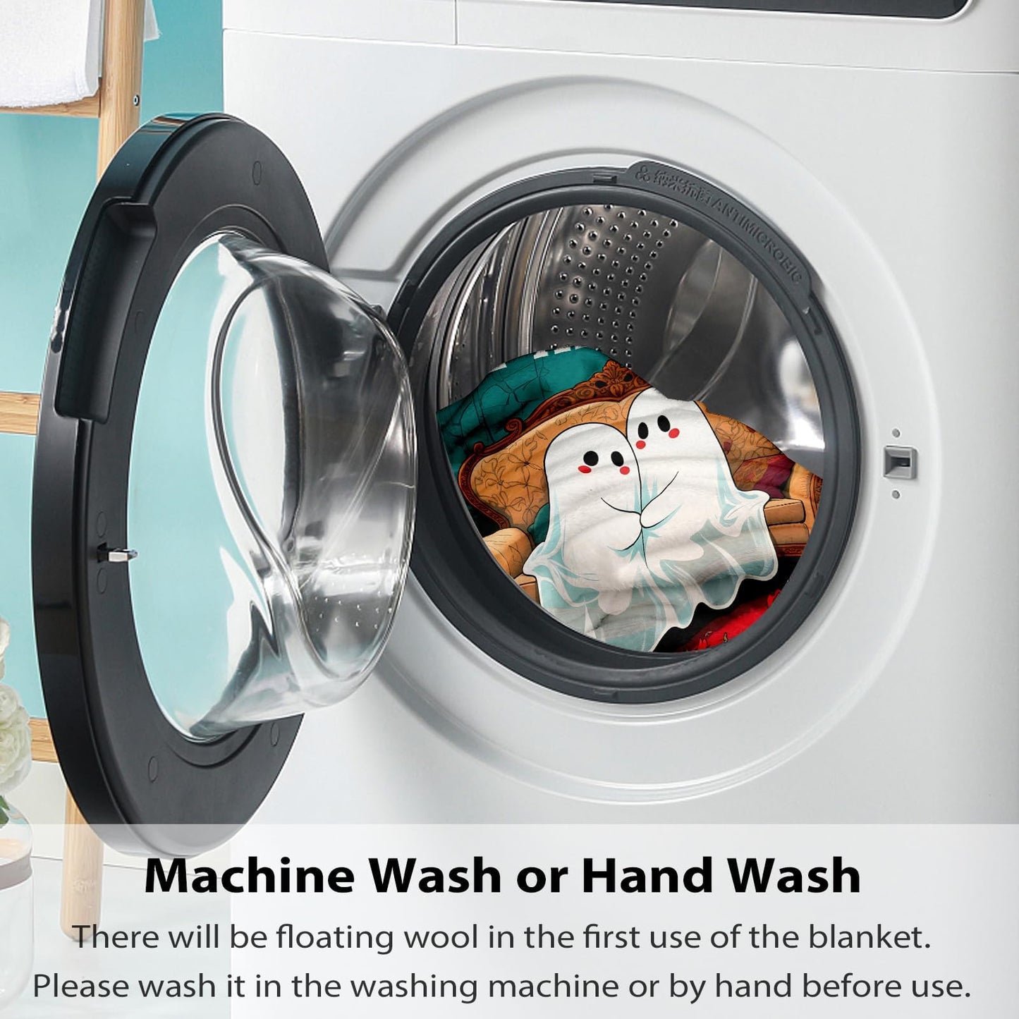 Halloween Throw Blanket Gifts for Men Women, Halloween Fall Throw Blanket, Cozy Halloweens Blanket for Couples Adults, Boo Basket Gift for Boyfriend Girlfriend, Flannel Blankets for Bed Couch, 50"X60"