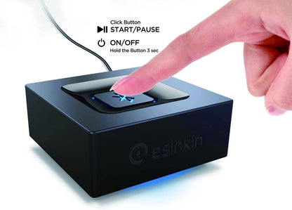 esinkin Bluetooth Receiver for Music Streaming Sound System, Bluetooth Audio Adapter for PC/Mac/Smartphone/Tablet/AV Receiver, with on/off Switch