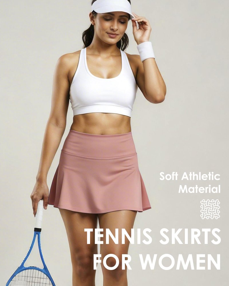 Shdykj Women Tennis Workout Skirts High Waisted Athletic Skirt with Inner Shorts Pockets,Soft Lightweight Golf Running Skirt Black