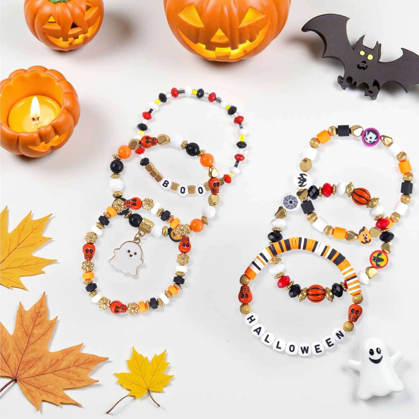 OHOME Halloween Party Favors - 6 Pack HALLOWEEN Bracelets | Halloween Costumes Shirts Pajamas Sweatshirts for Women 2025 - HALLOWEEN Decorations Accessories Gifts Makeup Dress for Adults Girls