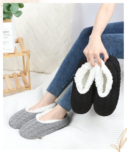 Panda Bros 2 Pairs Slipper Socks For Women With Grippers, Fuzzy Womens Slipper Socks With Non Slip Bottoms, Cozy Warm House Slippers