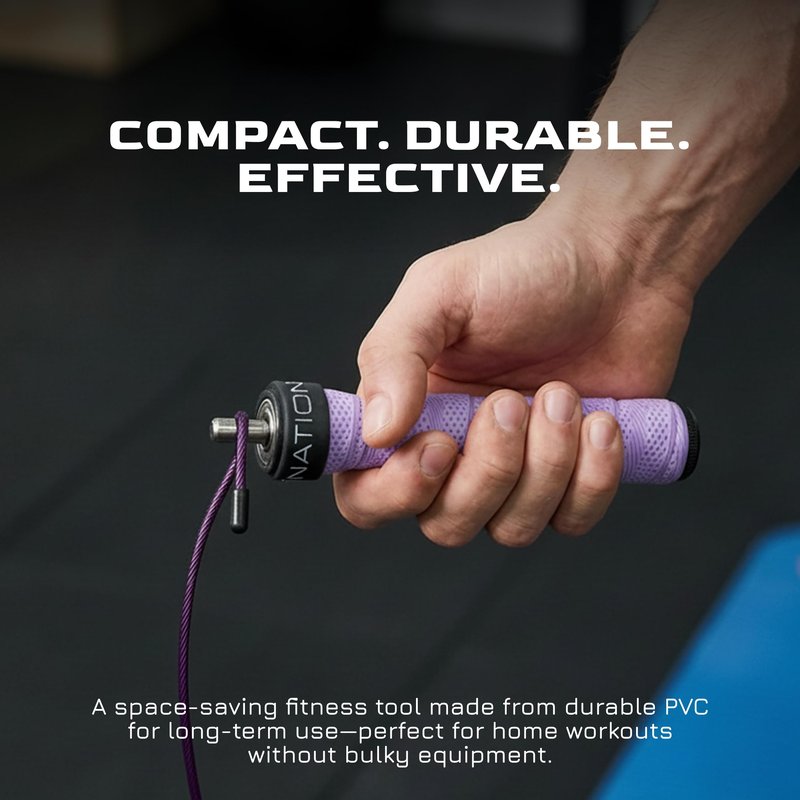 Weighted Jump Rope for Men & Women, 1LB Adjustable Heavy Speed Rope with Removable Handle Weights, Dual Cables for Cross Training Boxing Cardio & Home Workouts Durable Adult Fitness Jump Rope - Purple