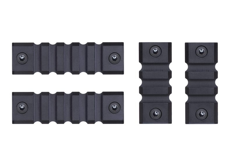 Monstrum Aluminum Picatinny Rail | Compatible with M-LOK | Includes Two 2-inch and Two 3-inch Sections | Black