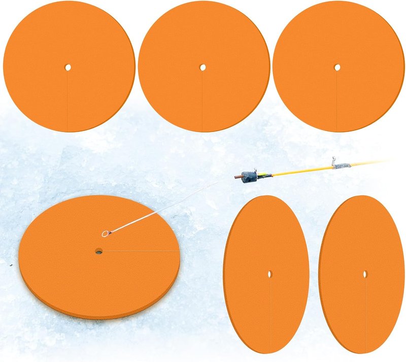 6 Pcs Ice Fishing Hole Covers - 12 Inch Foam Insulator Tip Ups for Winter Fishing Equipment