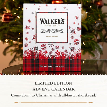 Walker’s 2025 Advent Calendar with Shortbread Cookies from Scotland - 24 Count (10.4 oz) - Limited Edition Cookie Box with Christmas Cookies in Various Shapes and Flavors