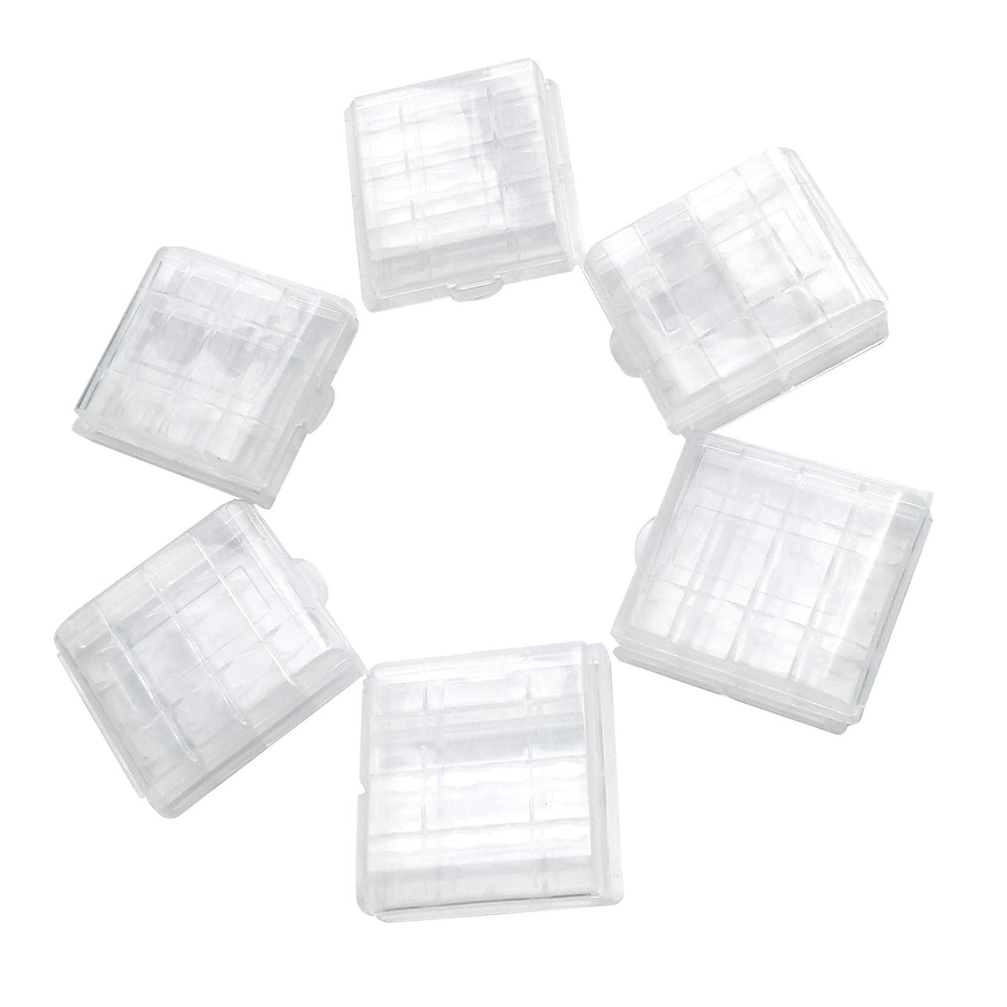Battery Storage Case for AA/AAA, Battery Holder Box (6Pack Clear)