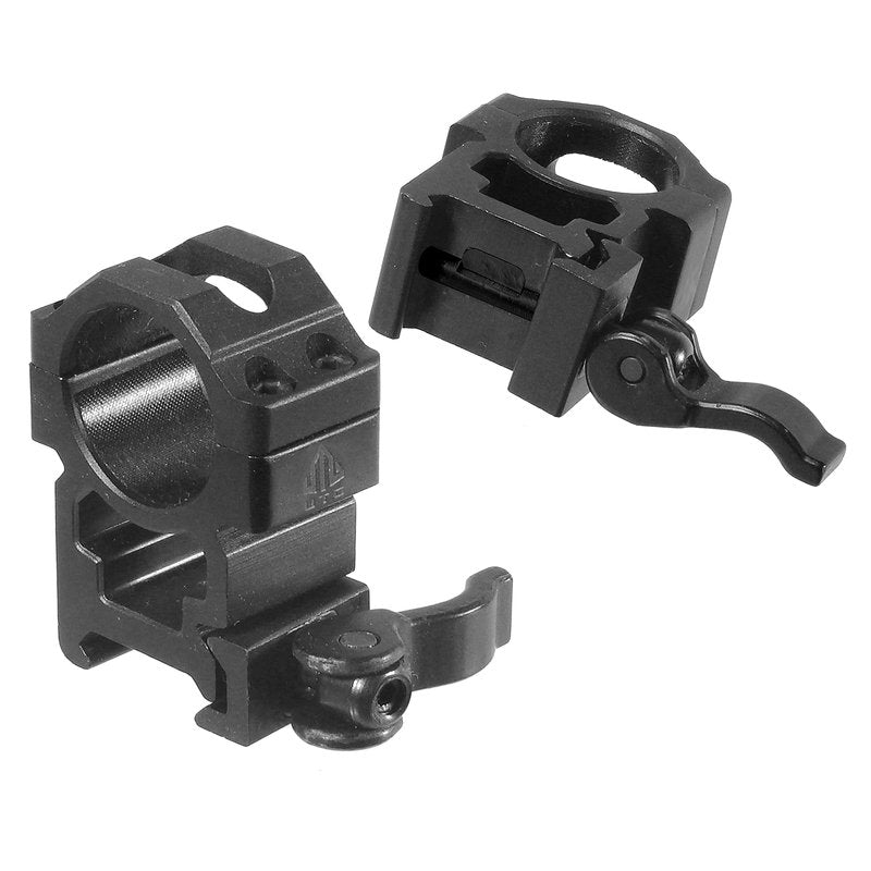 UTG 1"/2PCs High Pro LE Grade Picatinny QD Rings: 22mm Wide , Black
