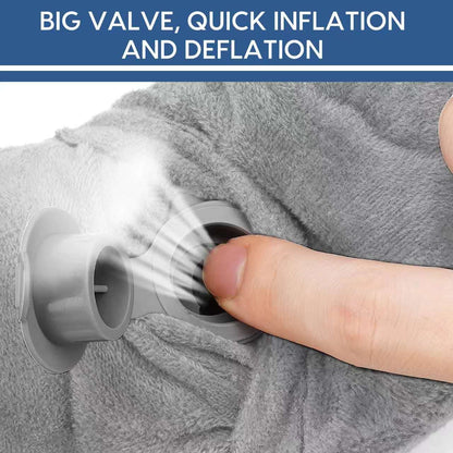 HITSZS Inflatable Travel Pillow for Airplane Inflatable Neck Pillow for Traveling with Soft Velvet Washable Cover for Sleeping, Airplane,Train, Car, Office, Contoured Eye Masks, Earplugs