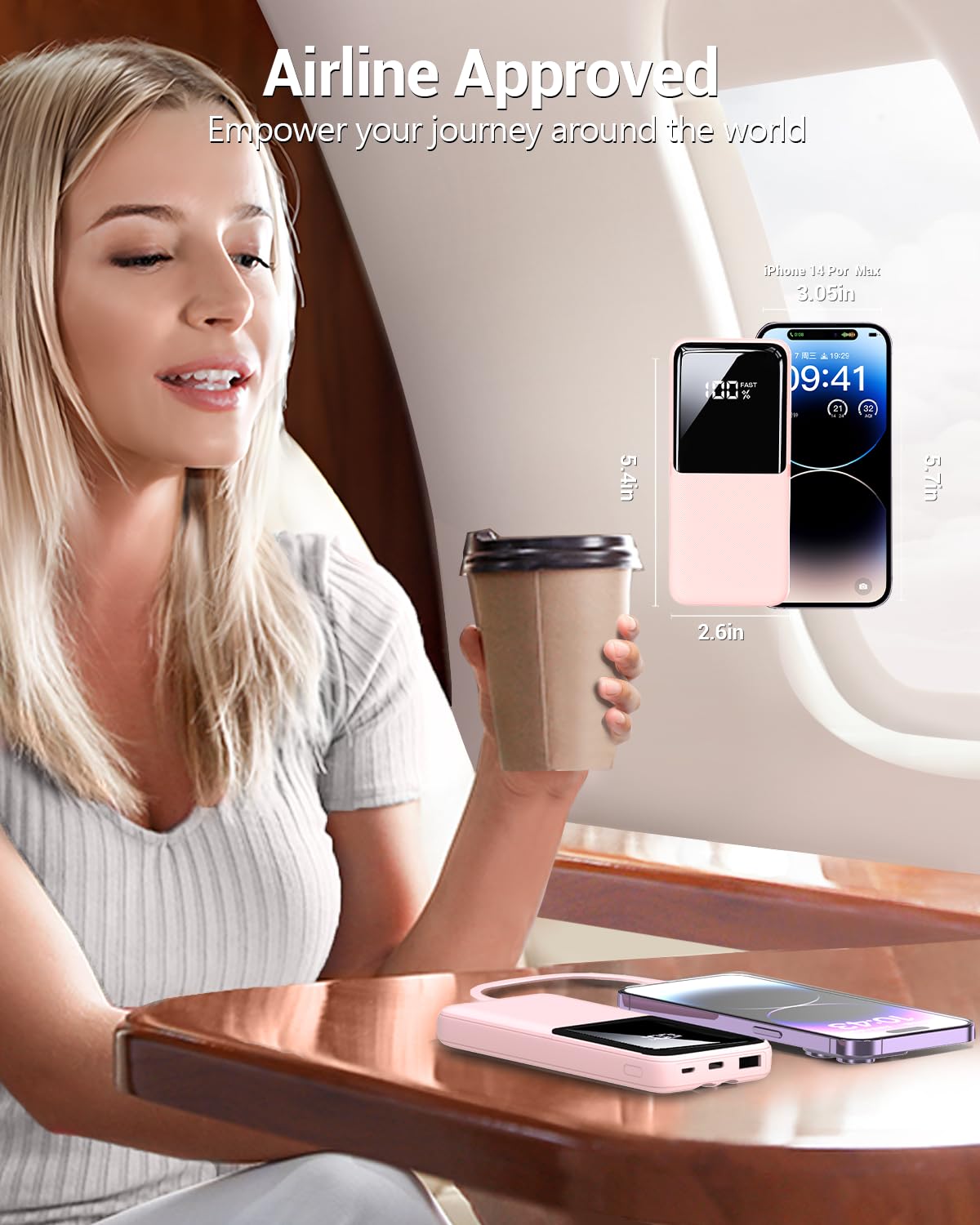 Portable Charger Power Bank - 15000mAh Fast Charging Powerbank Travel Camping Essential Battery Pack with Built in 22.5W Output Cable Compatible with iPhone 17 16 15 14 13 Samsung Google iPad, 1 Pack