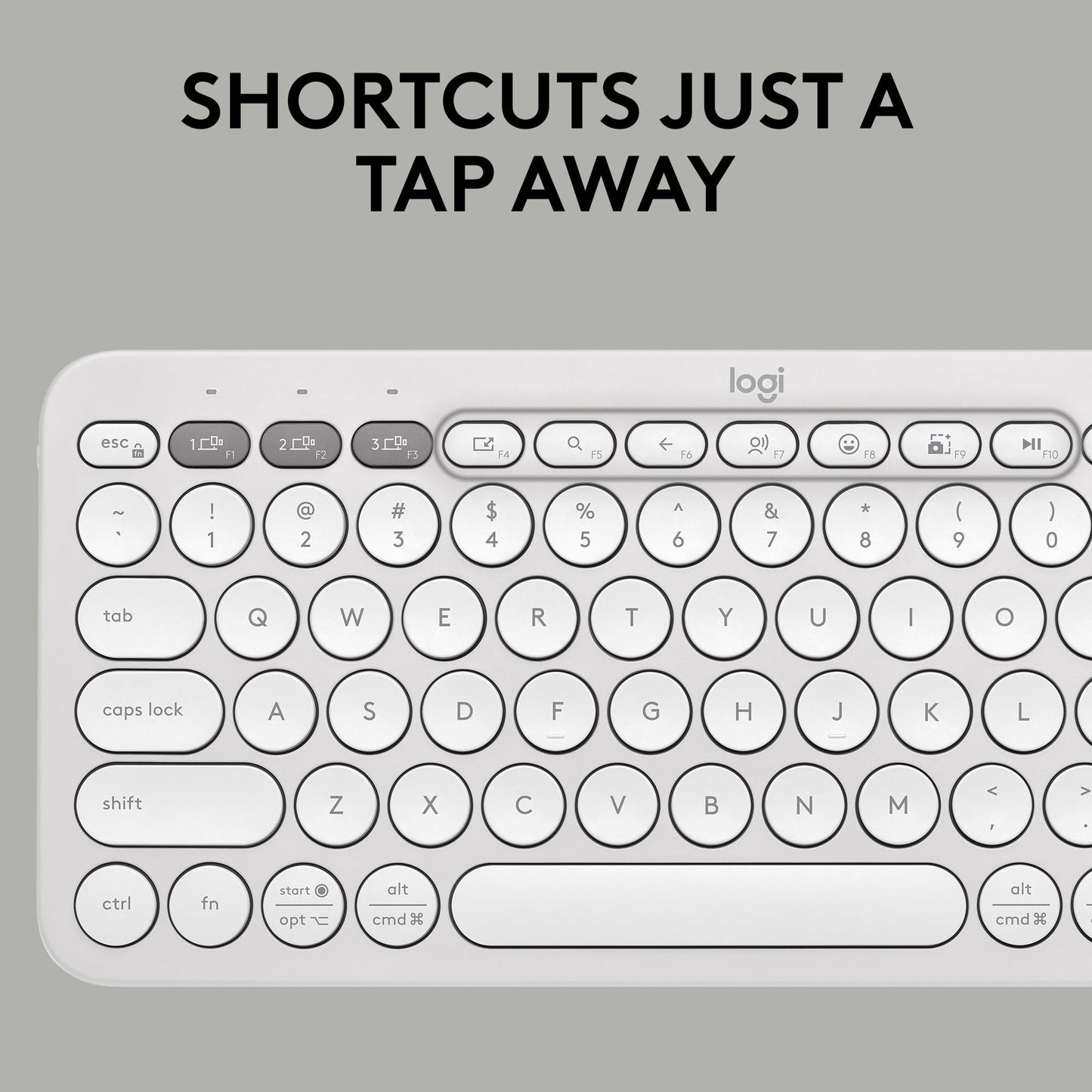 Logitech Pebble Keys 2 K380s, Multi-Device Bluetooth Wireless Keyboard with Customizable Shortcuts, Slim and Portable, Easy-Switch for Windows, macOS, iPadOS, Android, Chrome OS - Tonal Graphite