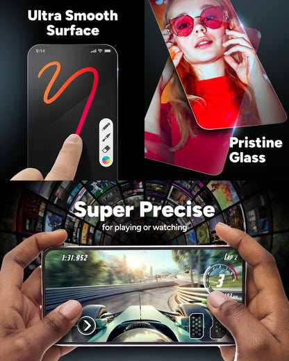 ZAGG Glass+ Screen Protector for iPhone 16e/ 14/13/ 13 Pro - 3X Shatter Protection, High Scratch Resistance, Oil-Resistant, Reinforced Edges, InvisibleShield, Easy Install