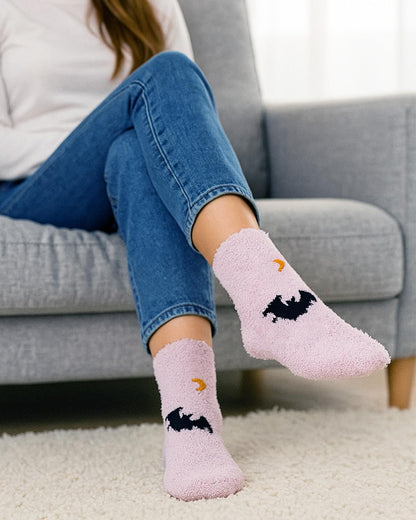 Century Star Plush Halloween Socks-Womens Anti Slip with Grip Soft Warm Cozy Socks 3 Pairs Halloween Pattern One Size