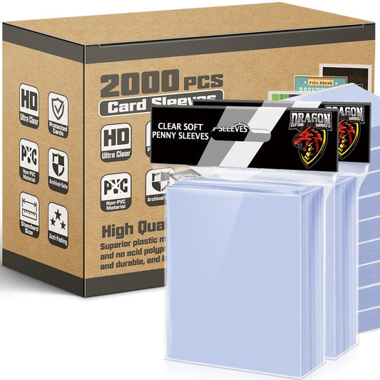 2000 Counts Card Sleeves Top Loaders for Trading Cards, Penny Soft Sleeves Baseball Card Sleeve Protectors Fit for Sports,Football,Game Cards