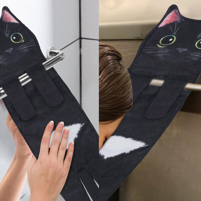 Funny Cat Hand Towels - Cute Decorative Washcloths & Face Towels, Super Absorbent & Soft - Mothers Day, Easter, House Warming & Birthday Gifts for Women Cat Lovers
