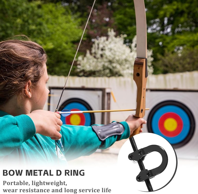 Archery Compound Bow D Loop - Metal U Nock D Ring Accessories for Shooting & Hunting Installation