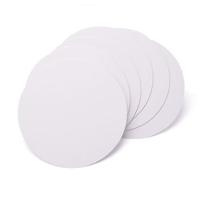 Exerz 30cm Round Canvas Panels 6pcs/ 3mm 280gsm 100% Cotton/Diameter 30cm Blank Artist Canvas Board/Triple Primed/Acid Free/Medium Grain - Oil & Acrylic