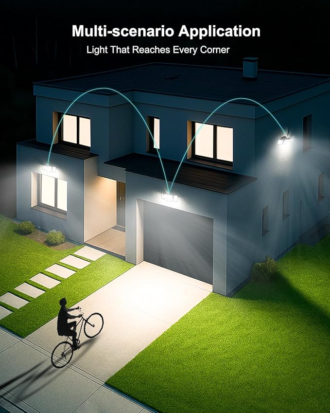 LED Security Lights Motion Sensor,188 LEDs 4200LM Dusk to Dawn Hardwired Flood Lights Outdoor with 3 Modes Remote Control,IP65 Waterproof Motion Sensor Lights, for Garage,Yard,Porch 1 Pack