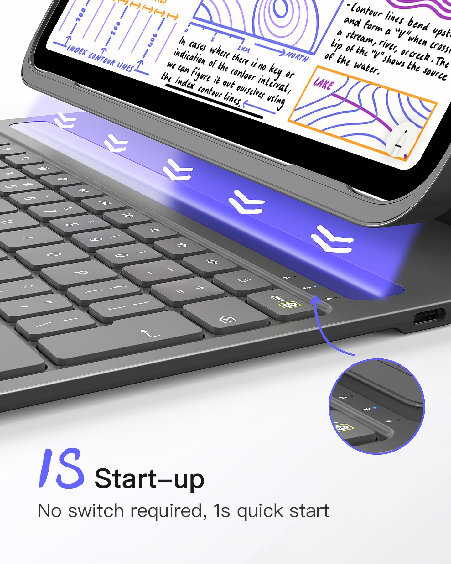 Inateck Keyboard Case for iPad 10th Gen/A16 11th Gen 2025, Ultralight Case with Keyboard for iPad Air 2025 M3/2024 M2 11 inch, Air 5/4 10.9 inch, Pro 11" 4/3/2/1, with Pen Holder, AirTap BK2007 Grey