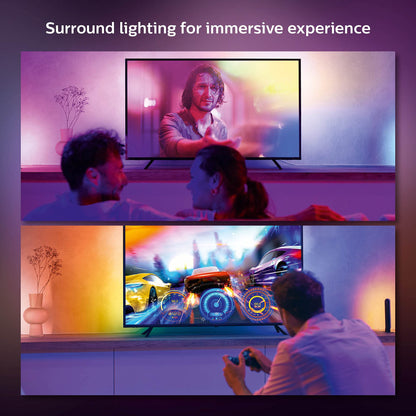 Philips Hue Gradient LED LightStrip 65in (Sync with TV, Music and Gaming), Hue Hub & Hue Sync Box Required