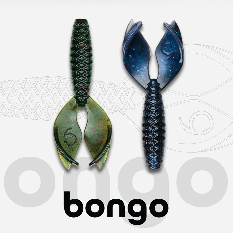 Bass Fishing Creature Bait – 6th Sense Bongo 3.7 – Jig Trailer Claws, 3D Scales, 6 Pack (Green Pumpkin Juice)