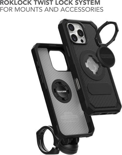 Rokform Rugged Case Compatible with iPhone 16 Pro Max, Magnetic Cover (Black)